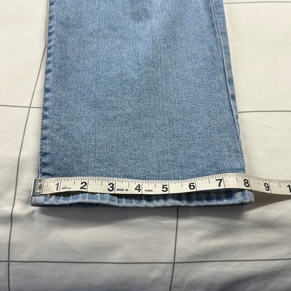 Levi’s Jeans Womens 27 Blue Ribcage Straight Ankle Button Fly Distressed Denim - Picture 14 of 14